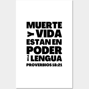 Proverbs 18-21 Power of The Tongue Spanish Posters and Art